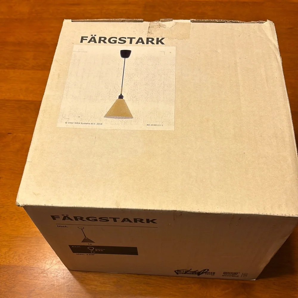 New in the box Ikea Fargstark ceiling light fixture